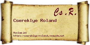 Csereklye Roland névjegykártya